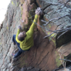 Nik sticking the crux.