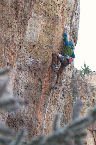 Hitting the small holds.